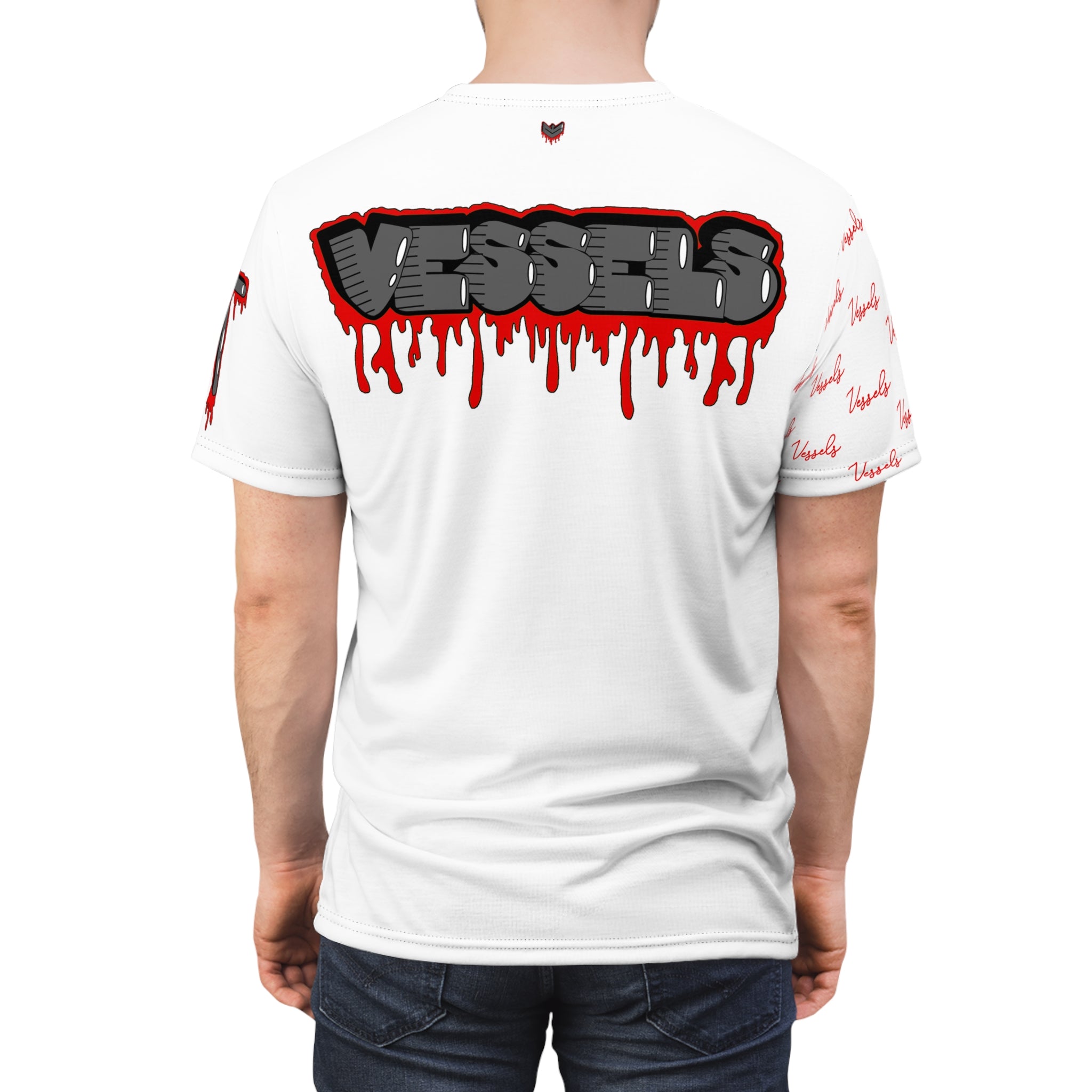 Red Drippy Graphic Tee - Edgy Design for Streetwear Lovers