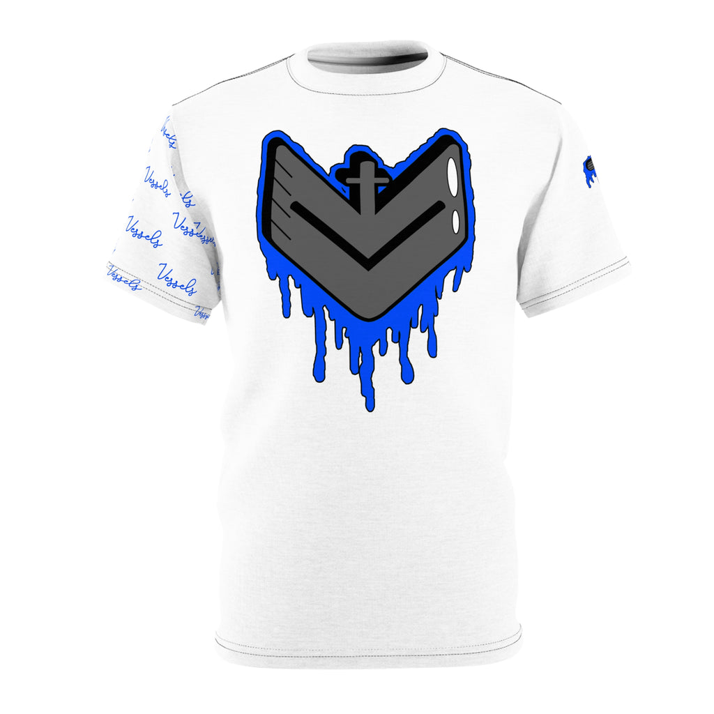 Blue Drippy Graphic Tee - Edgy Design for Streetwear Lovers