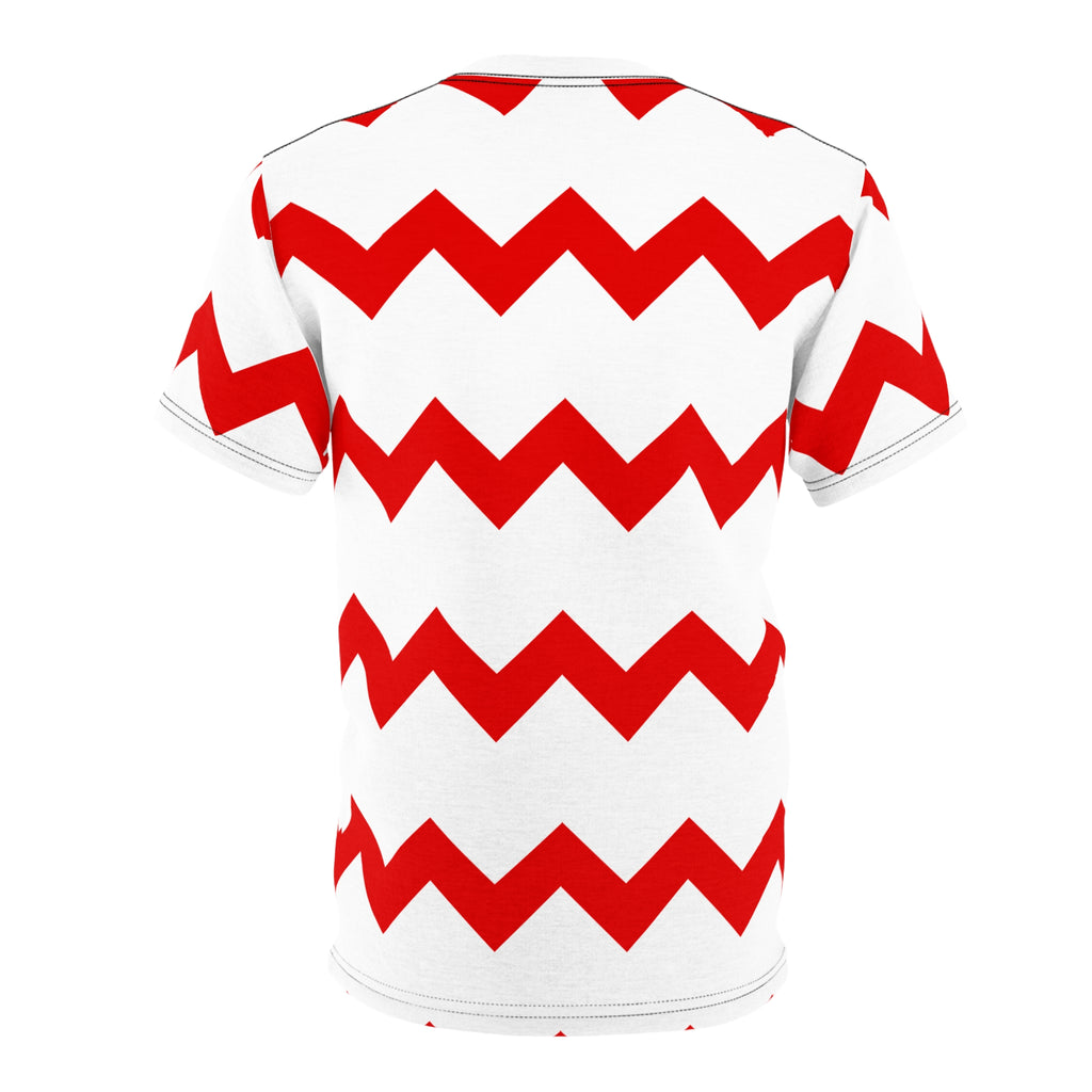 Zig Zag Tee - White/Red Overcome Ups and Downs