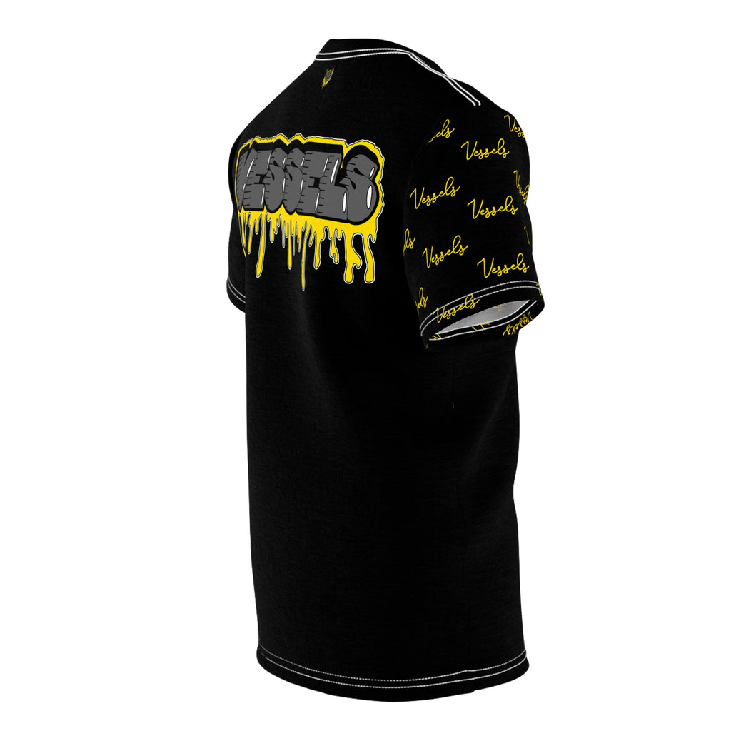 Yellow Drippy Graphic Tee - Edgy Design for Streetwear Lovers