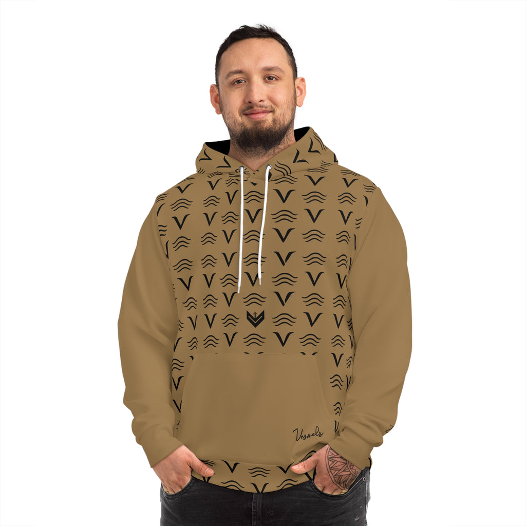 Vessels Luxe Black and Tan Reverse Hoodie: God First, Prayer Warrior Fashion