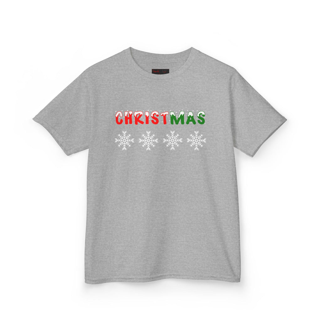 Christmas Snowflake Kids Tee — Jesus, Love, Peace, Joy