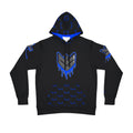 Blue Drippy Athletic Hoodie - Edgy Design for Streetwear Lovers