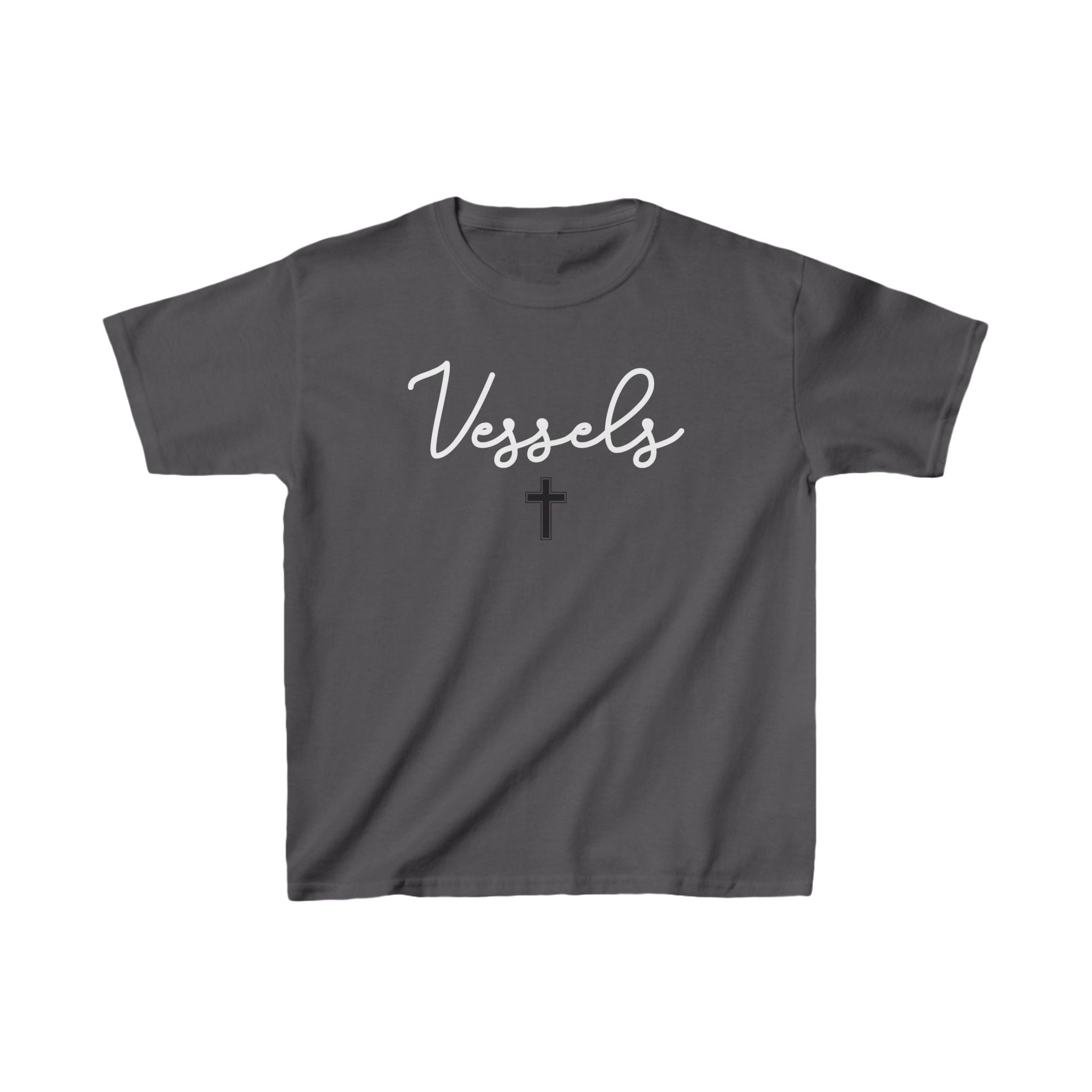 Kids Heavy Cotton™ Tee - 'Vessels' Graphic Tee with Cross Design