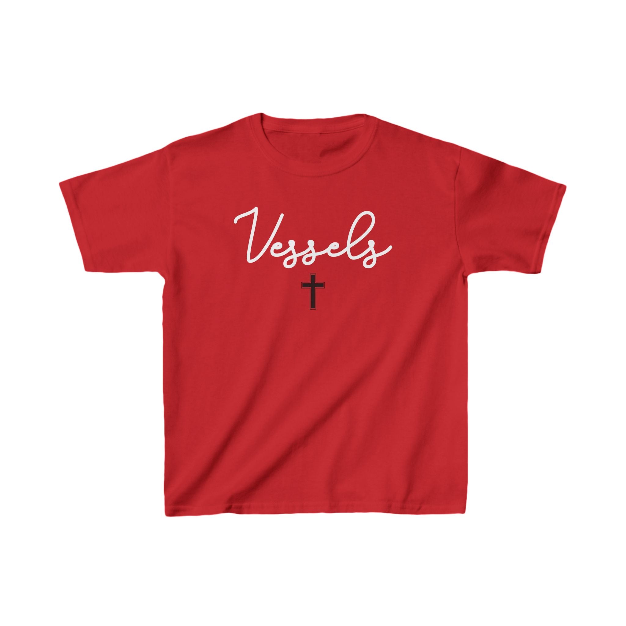 Kids Heavy Cotton™ Tee - 'Vessels' Graphic Tee with Cross Design