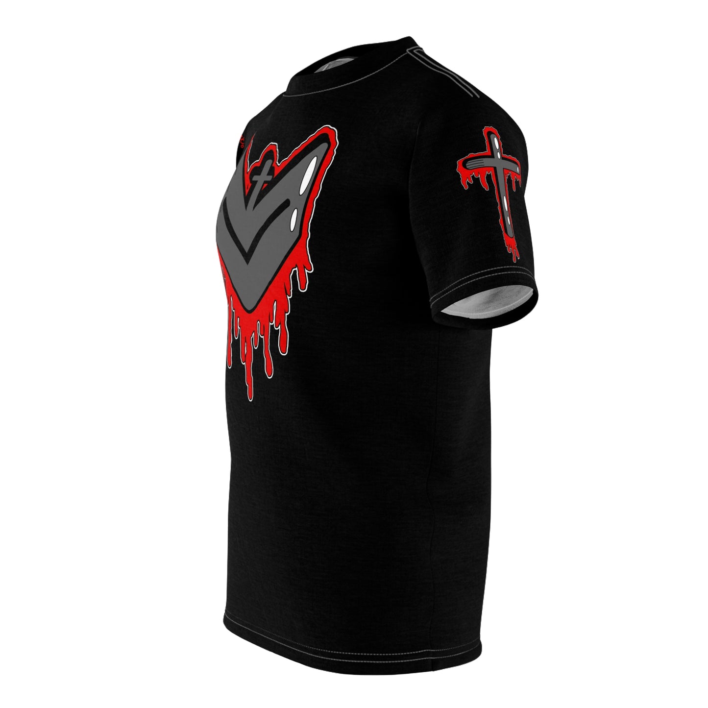 Red Drippy Graphic Tee - Edgy Design for Streetwear Lovers