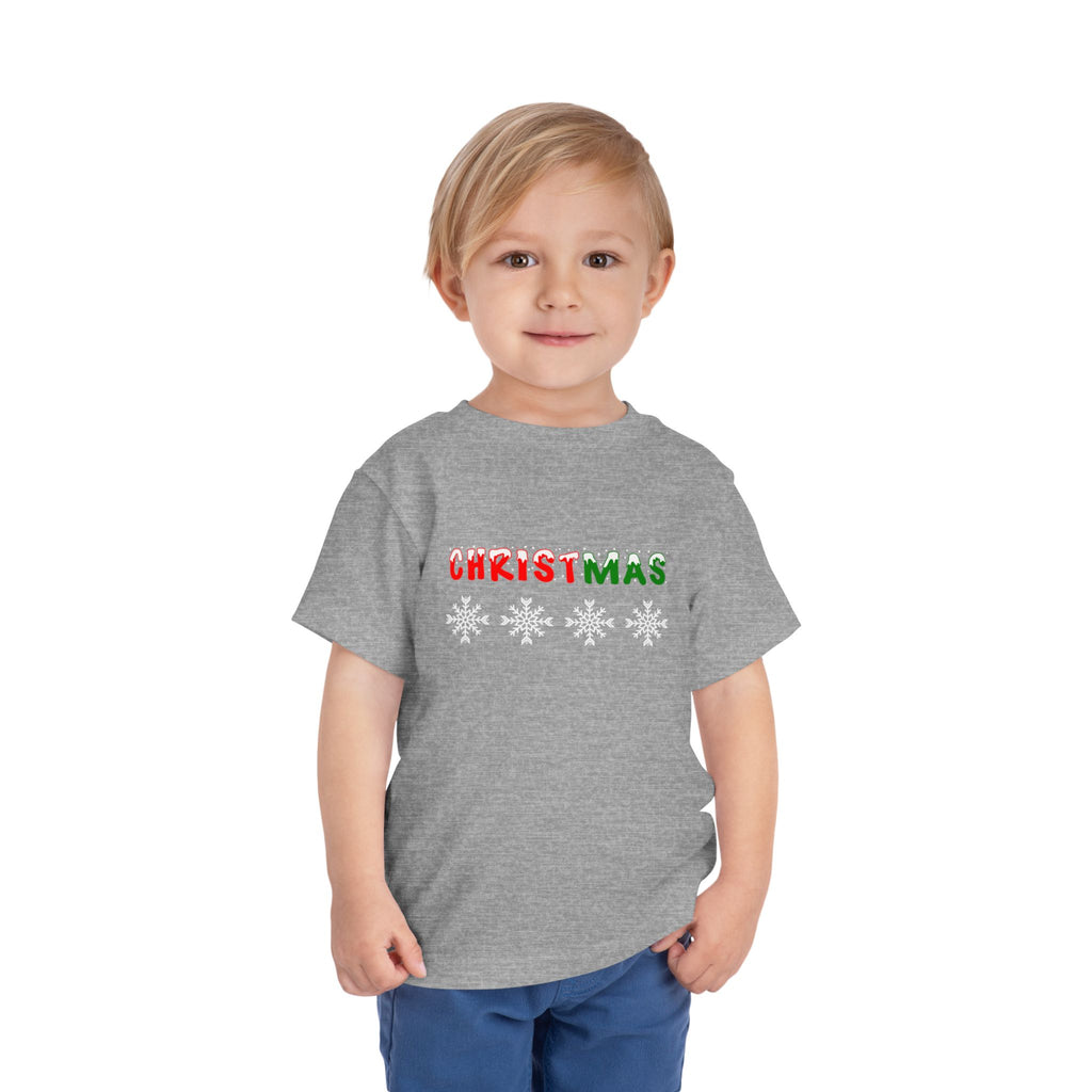 Christmas Snowflake Toddler Tee — Jesus, Love, Peace, Joy