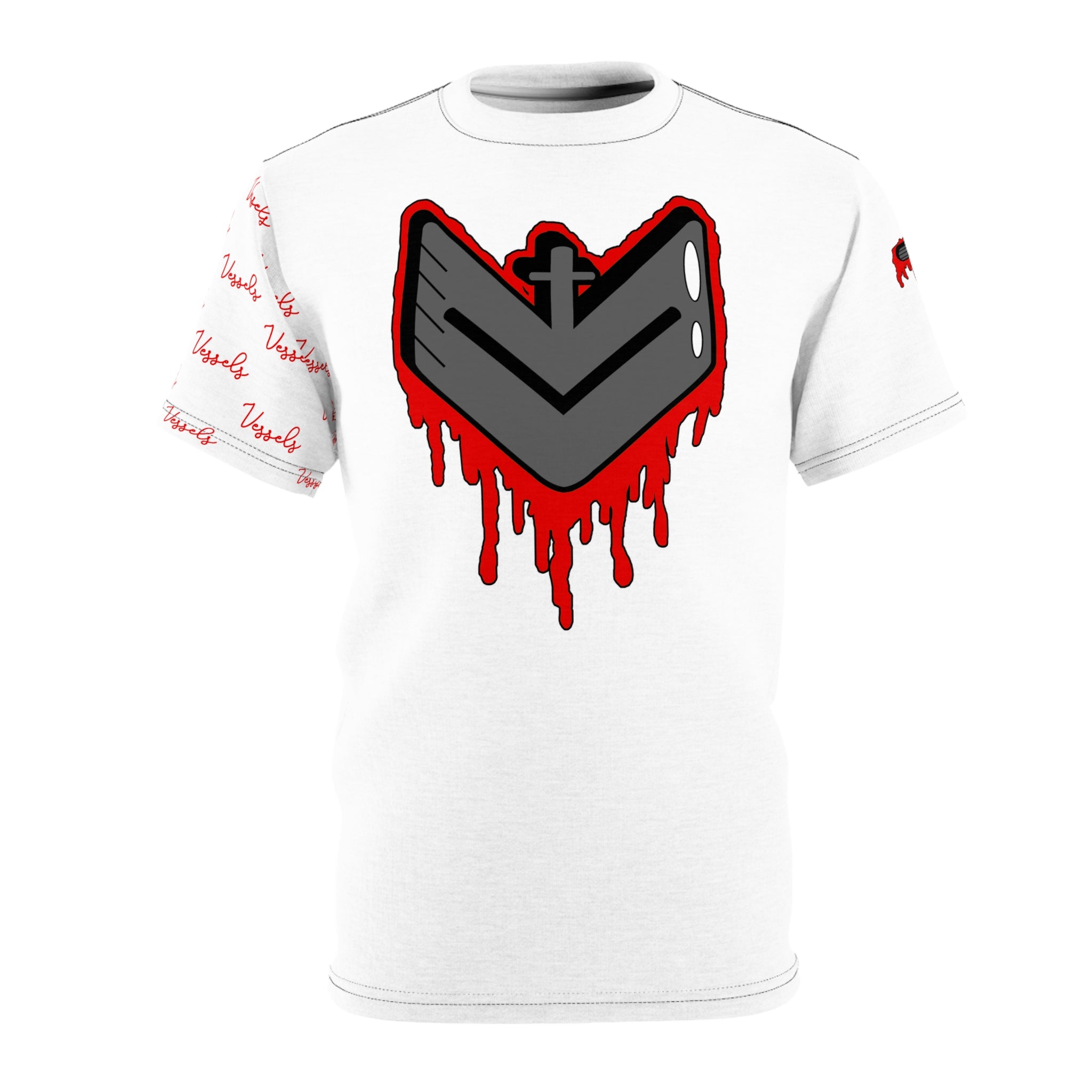 Red Drippy Graphic Tee - Edgy Design for Streetwear Lovers