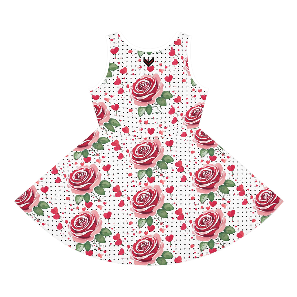 Girls' Floral Rose Sleeveless Sundress - Perfect for Summer Celebrations