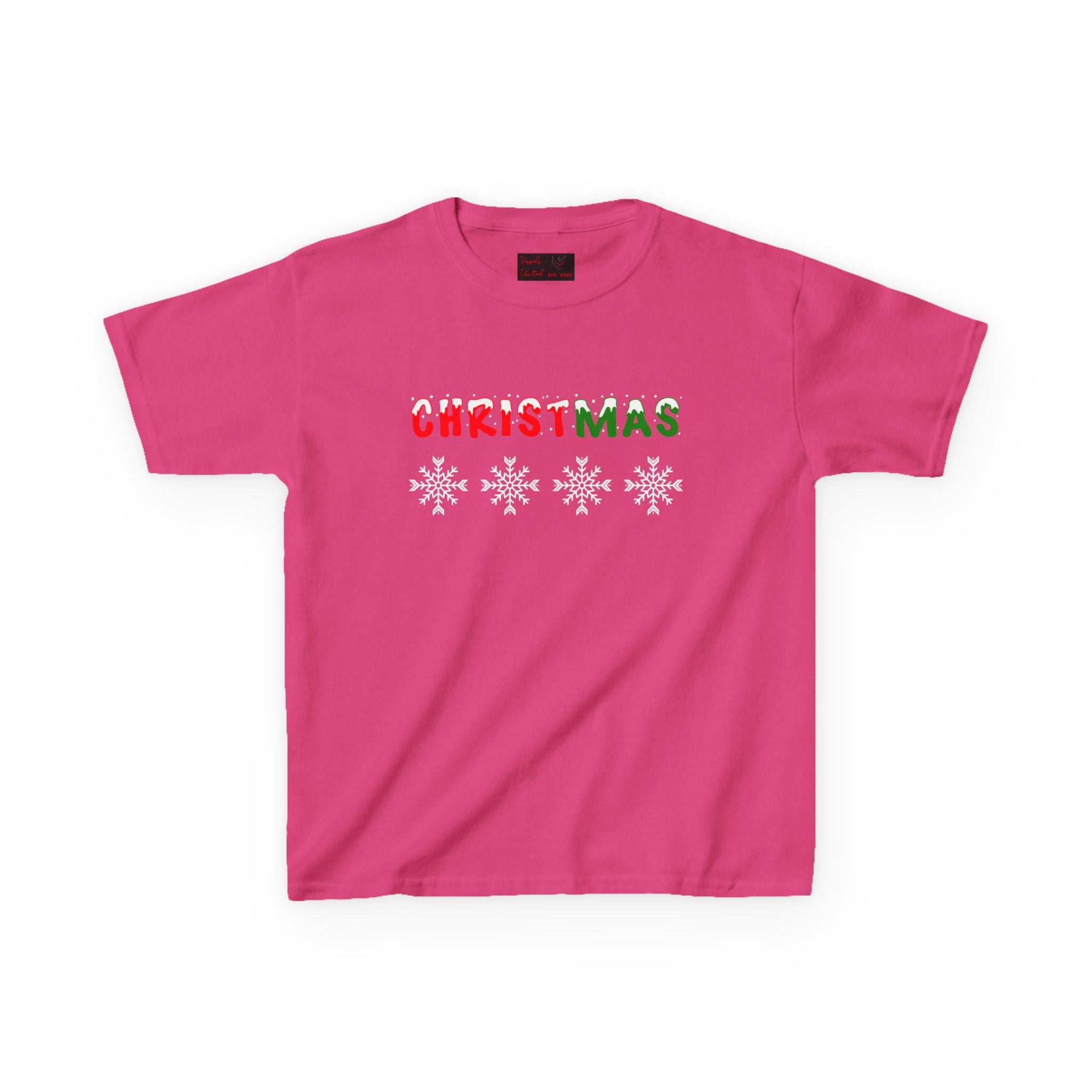 Christmas Snowflake Kids Tee — Jesus, Love, Peace, Joy