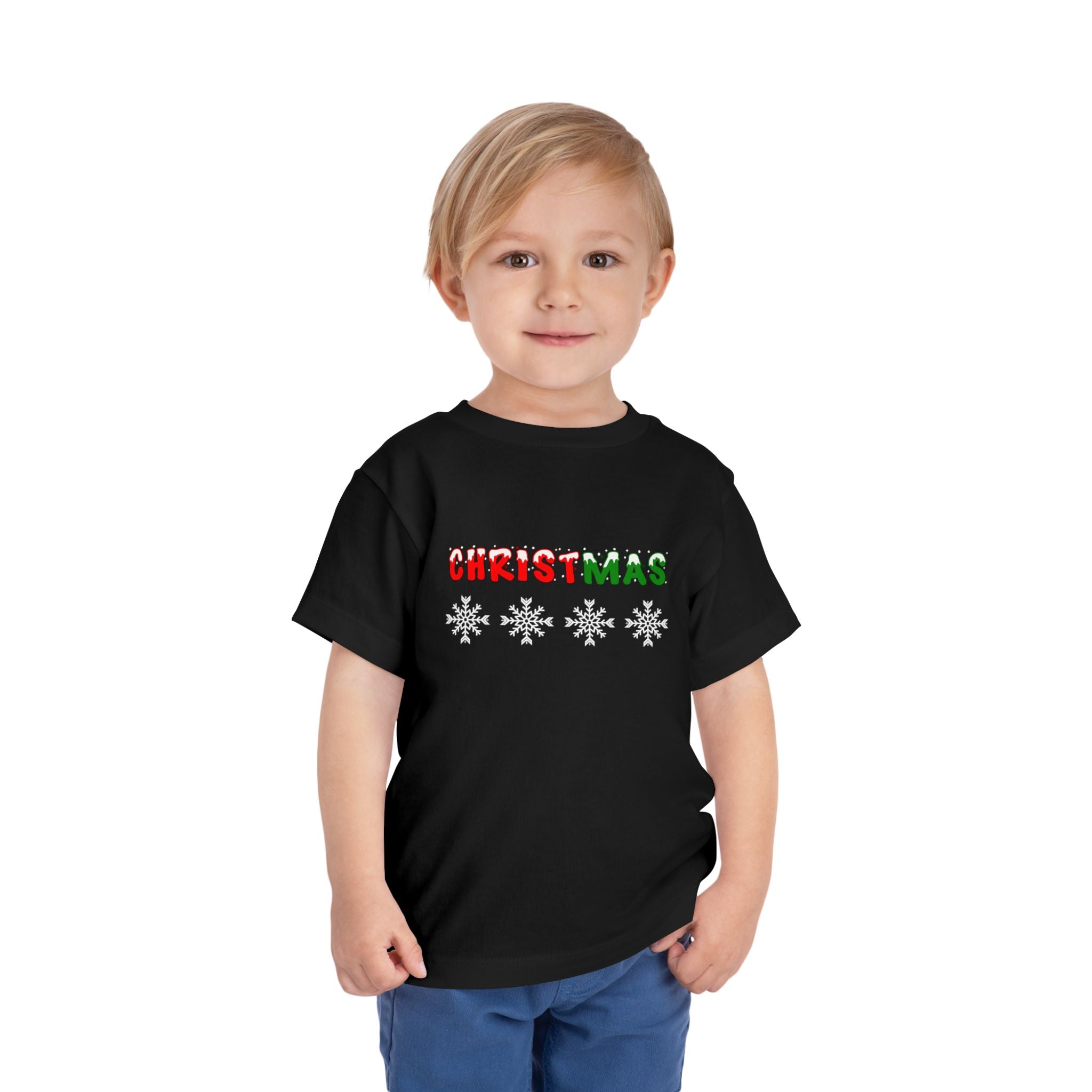 Christmas Snowflake Toddler Tee — Jesus, Love, Peace, Joy