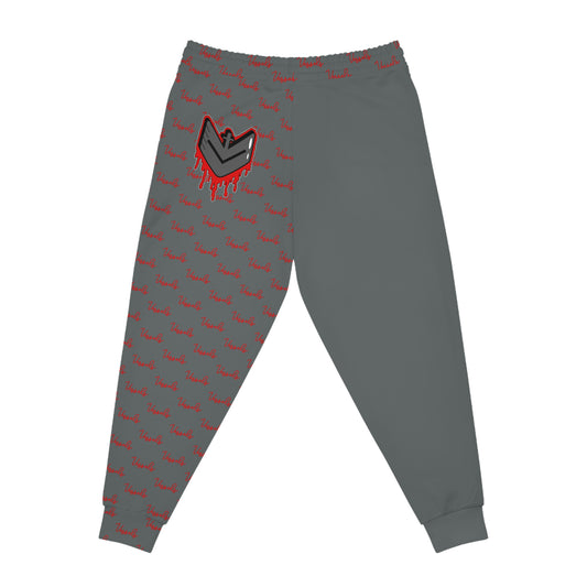 Greyed Out Edgy Drippy Athletic Joggers for Streetwear Enthusiasts